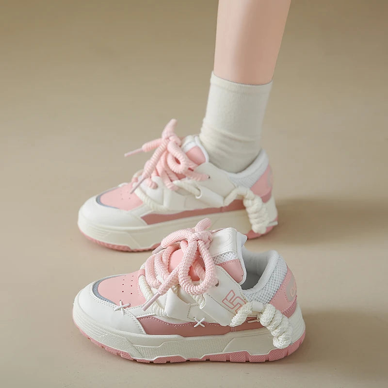 New Women Shoes Fashion Platform Sneakers Ladies Spring Flats Thick Soled Casual Running Shoes for Woman Size 35-42