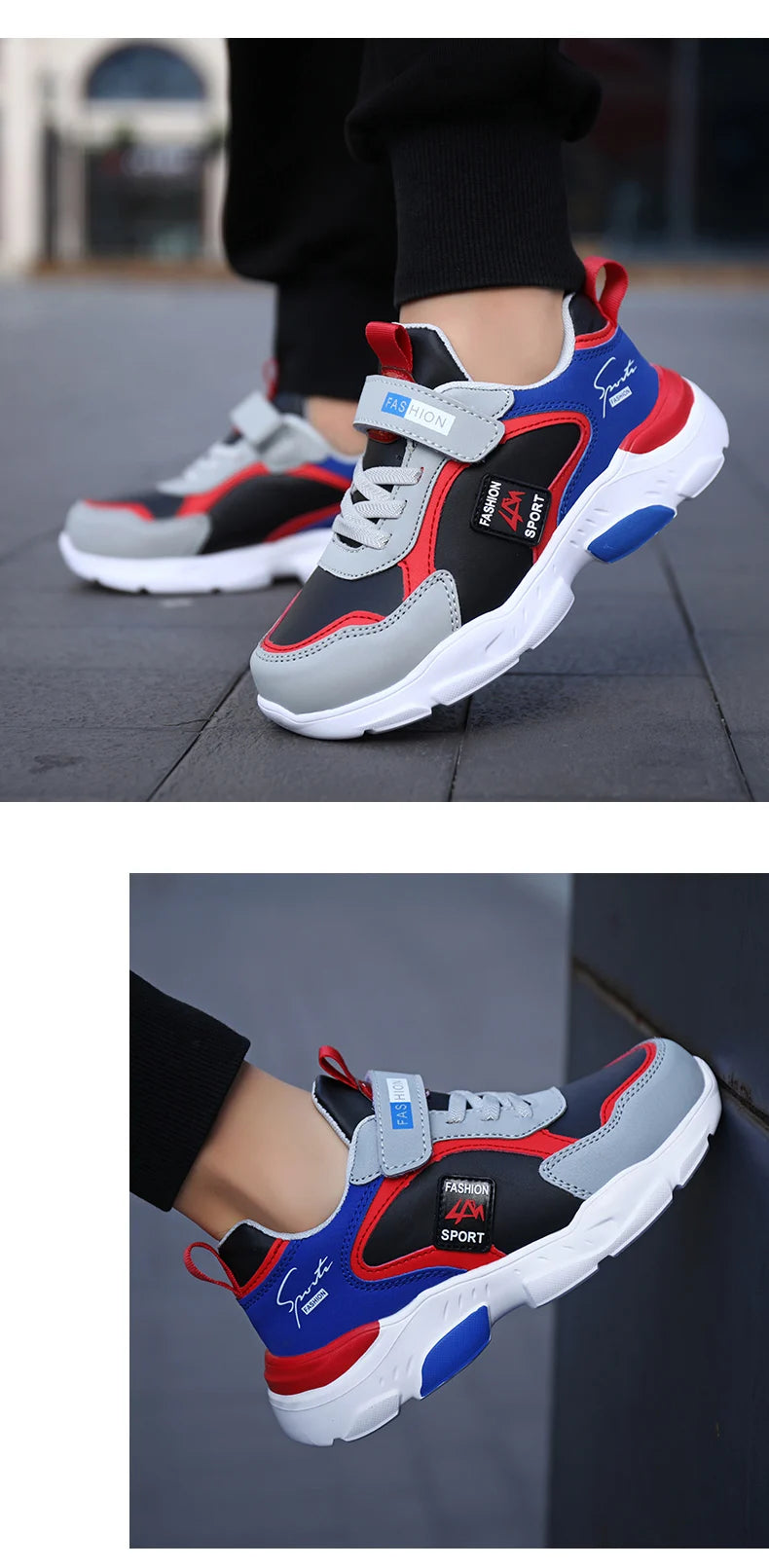 NBGAGA Kinder Sneaker Atmungsaktiv - Klett Leicht 7-13