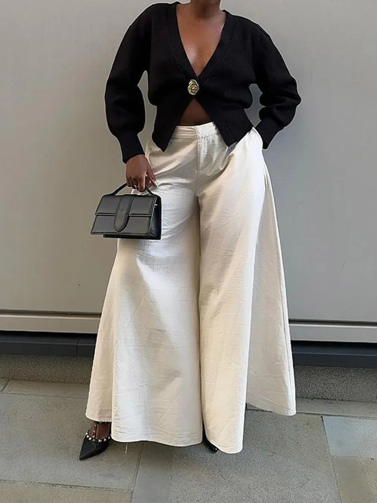 Luna Damen-Strickjacke V-Ausschnitt - Langarm, Knopf, M-L/XL