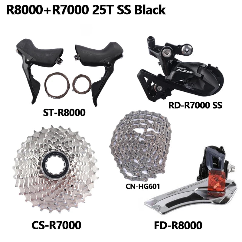 Shimano 105 Ultegra R7000 R8000 Groupset 2x11s Road Bike Bicycle Set CS 12-25T/11-28T/11-30T/11-32T/11-34T Upgrade From 5800