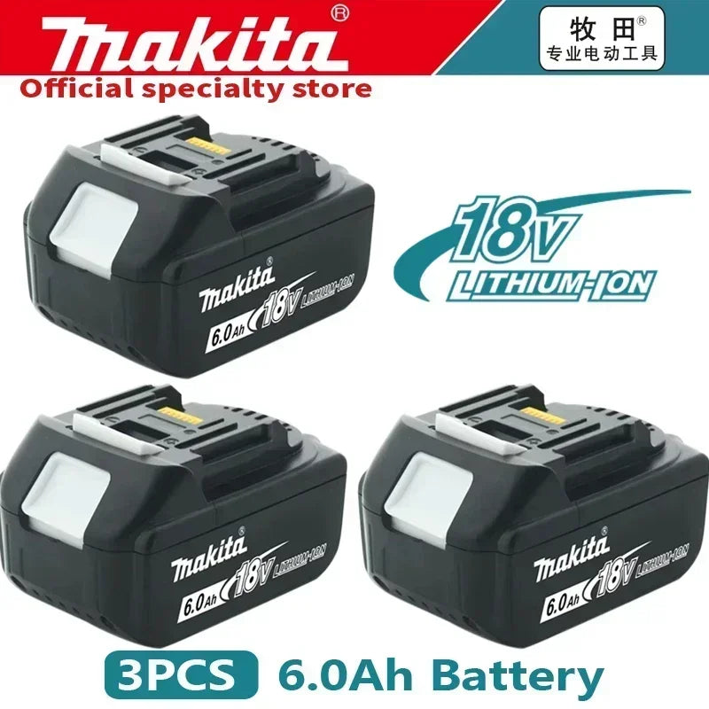 Makita 18V Battery, Rechargeable 6.0Ah Lithium Battery Replacing Makita 18V-BL1830, BL1840 BL1850 BL1860B BL1860 Tool Batteries