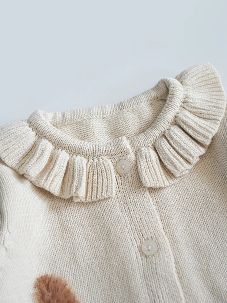 Deer jonmi Gestrickter Pilz-Pullover - Baumwolle Vollärmel