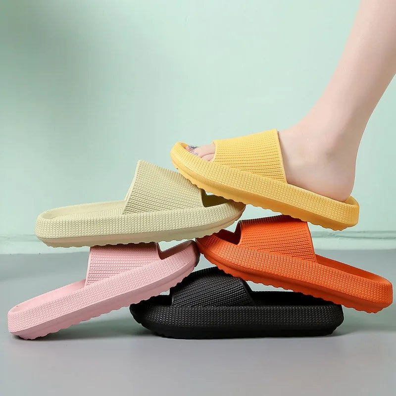 Frauen Dick Plattform Cloud Hausschuhe Sommer Strand Eva Weich Sohle Slide Sandalen Freizeit Männer Damen Innen Badezimmer Anti-Rutsch Schuhe