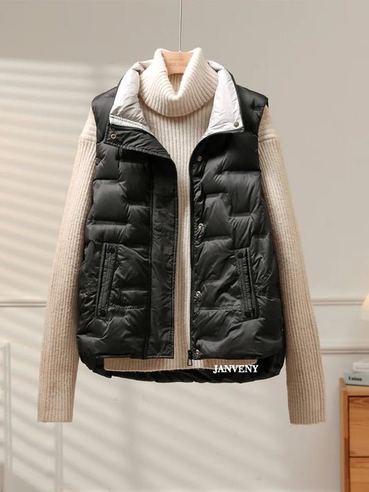 Janveny Steppweste Warm - Daunen ≥90%, Locker, Taschen
