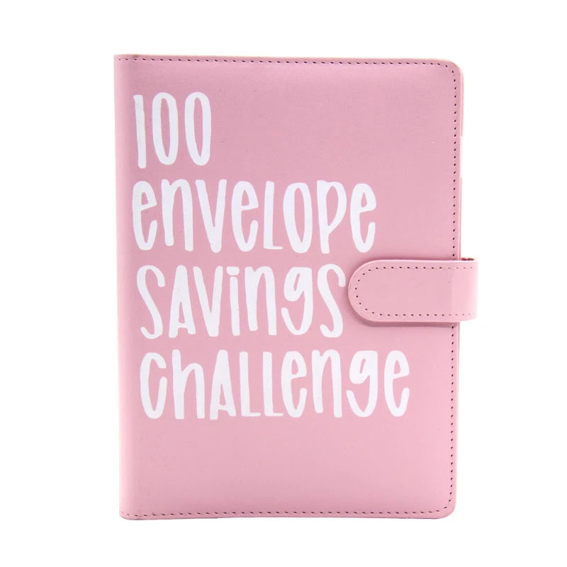 PU Leather Loose-leaf Journal Notebook 100 Day Couple's Challenge Savings Book Magnetic Buckle Save Money Book Make Money Books