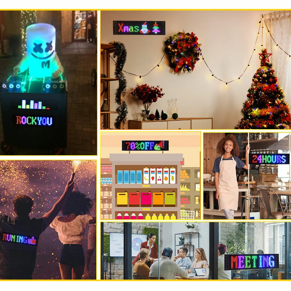 LED Display Programmable, LED light Sign with App Control,IP65 Flexible USB 5V LED Scoreboard, Personalised Light Sign ,DIY