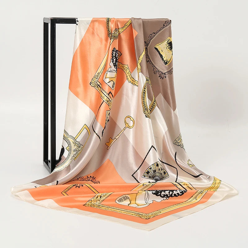 SENAIFE Satin-Schal Elegant - 90x90cm Polyester Leicht