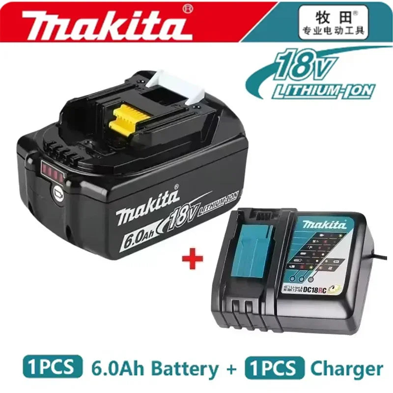 Makita 100% Original Rechargeable Power Tool Battery 6.0Ah 18V BL1830 BL1850 BL1840 BL1860 BL1815,Replaceable LED Lithium-ion
