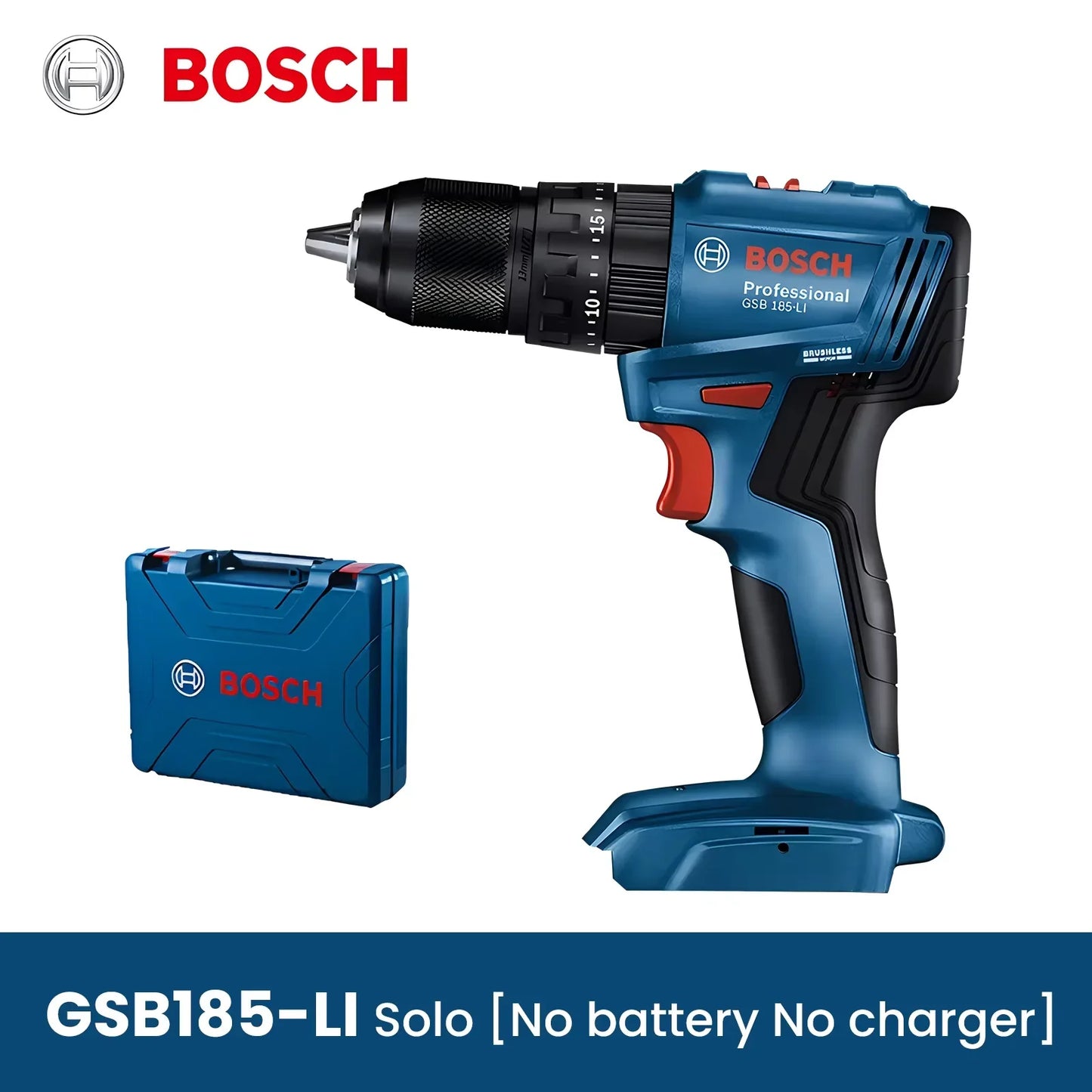Bosch GSB 185 Li Cordless Impact Drill 3 In 1 Multifunctional 50Nm Electric Screwdriver Brushless Hammer Drilling Pro Power Tool