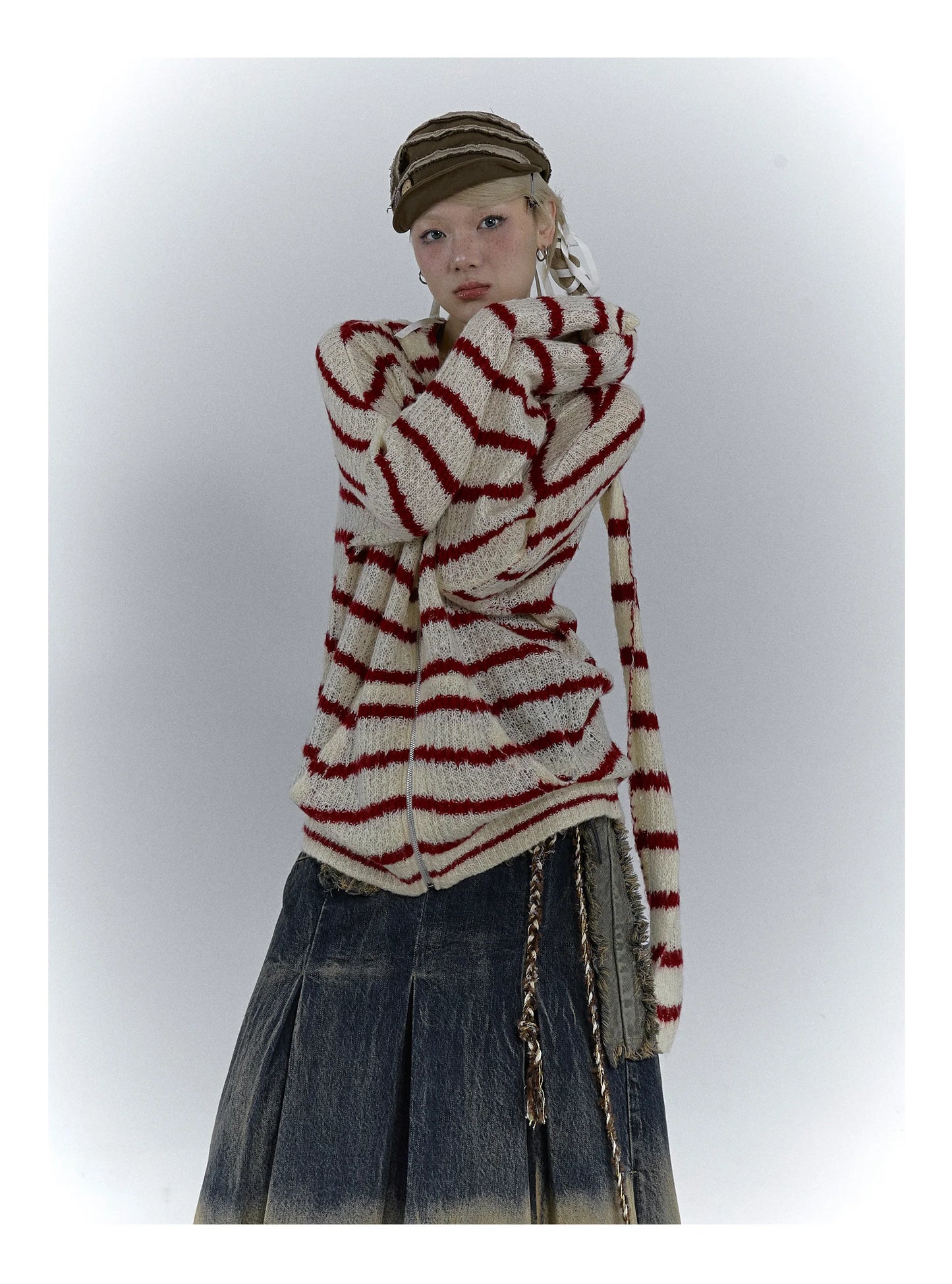 Karrcat Grunge Strickjacke Hollow Out - S/M, Vollarm