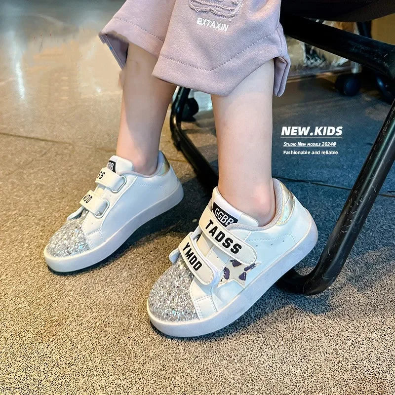Baby Frühling Herbst 2025 - Mode Sequined Catwalk Style Süße Studenten Sneakers - Flache Vulkanisierte Schuhe Komfortable Kinder 7-13J