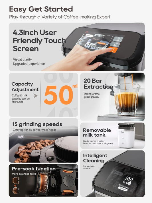 HiBREW Vollautomat 2025: H16 Touch-Display Cappuccino - Premium Barista Collection