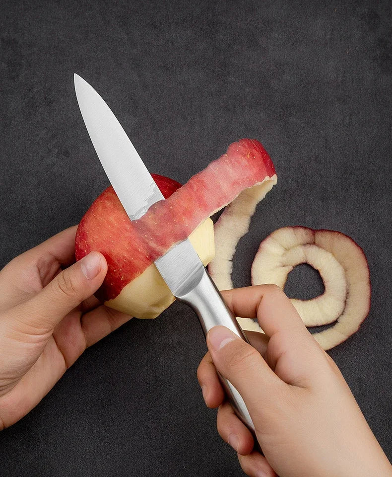 Chef Knife 7-piece Set Stainless Steel Hollow Handle Slice Meat Cleaver Chopping Knife Kitchen Scissors with Sharpening Rod