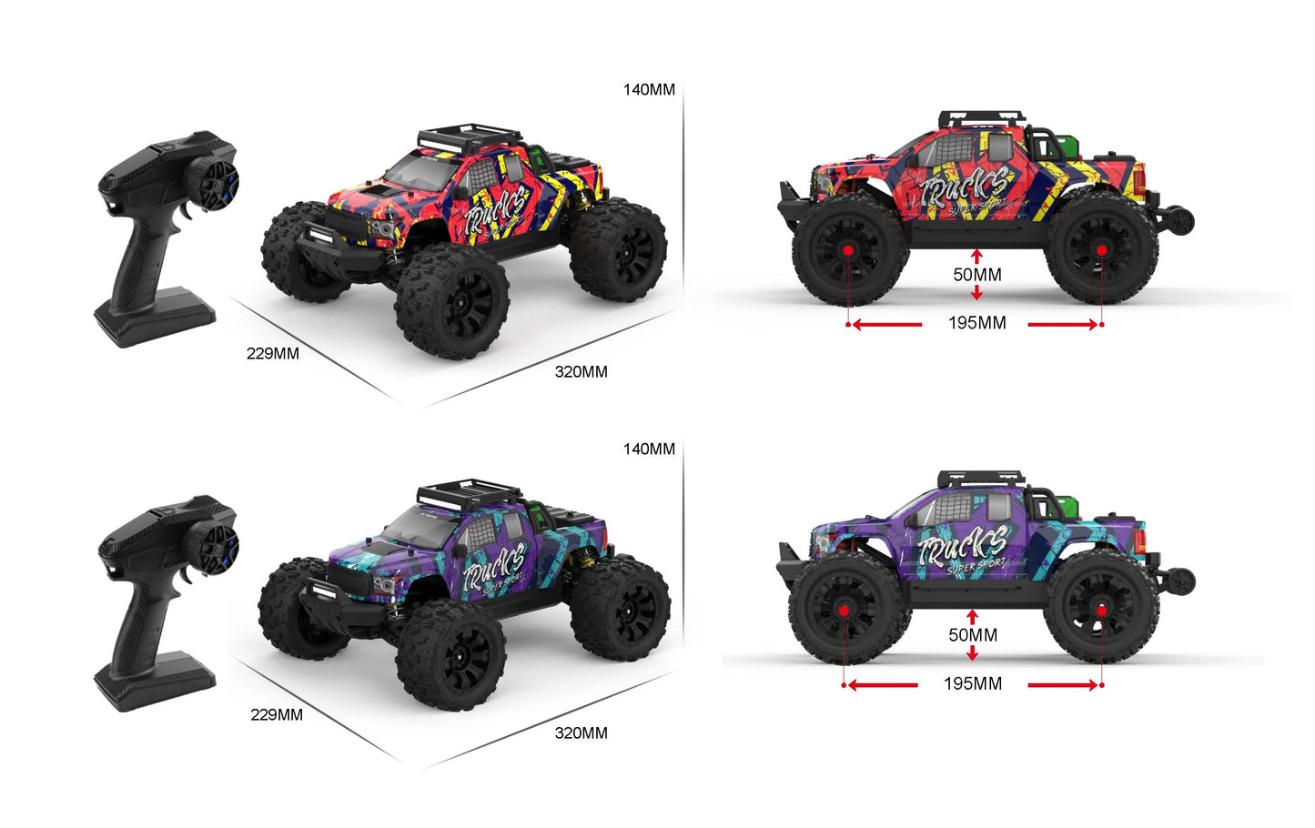 RC-Rennwagen 2025: Teeggi 1:14 High Speed Rc Off-road Car 4WD 100KM/H - Brushless Motor 3S Remote Control Drift Racing Cars Toys For Childrens Gift Collection