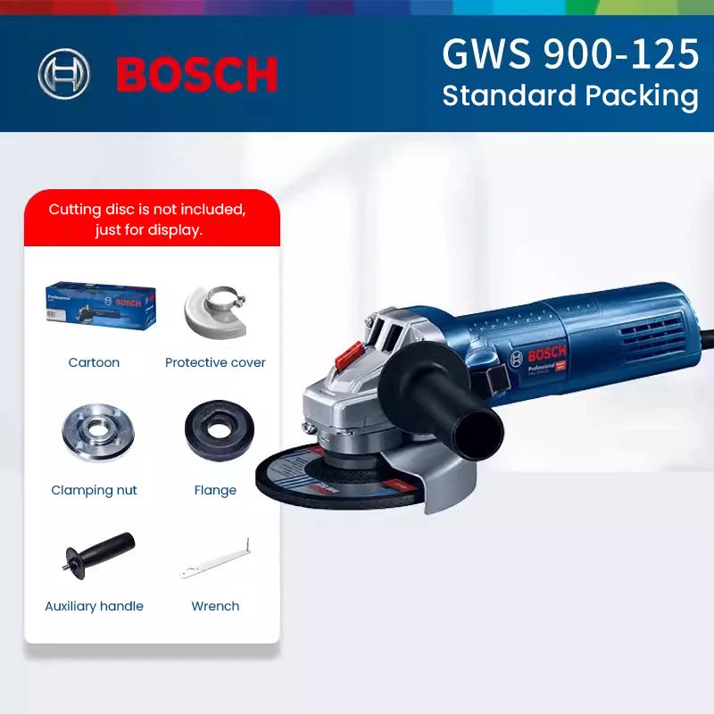 Bosch Professional Angle Grinder GWS 900-125 /100 Electric Grinder 900W Motor 125mm Slice Grinding Cutting Polishing Rotary Tool