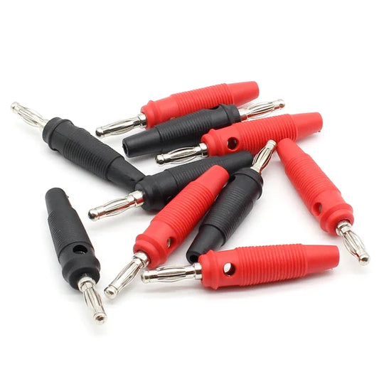 10Pcs Red und Schwarz 4mm Solderless Banana Plug
