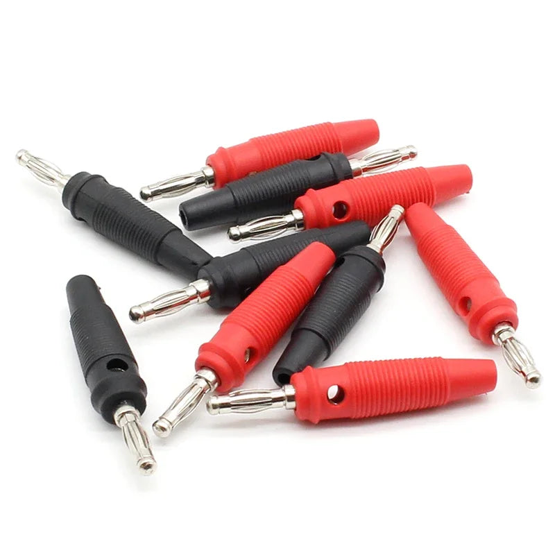 10Pcs Red und Schwarz 4mm Solderless Banana Plug
