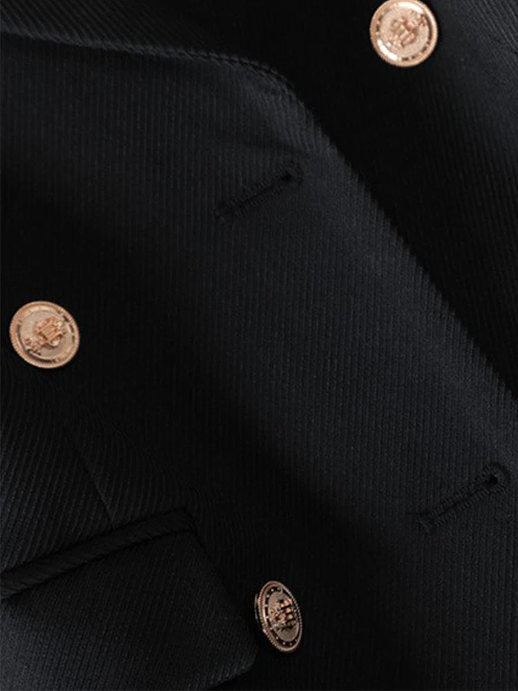 Sacou Yitimuceng cu guler răsturnat, nasturi dubli - mărimi mixte