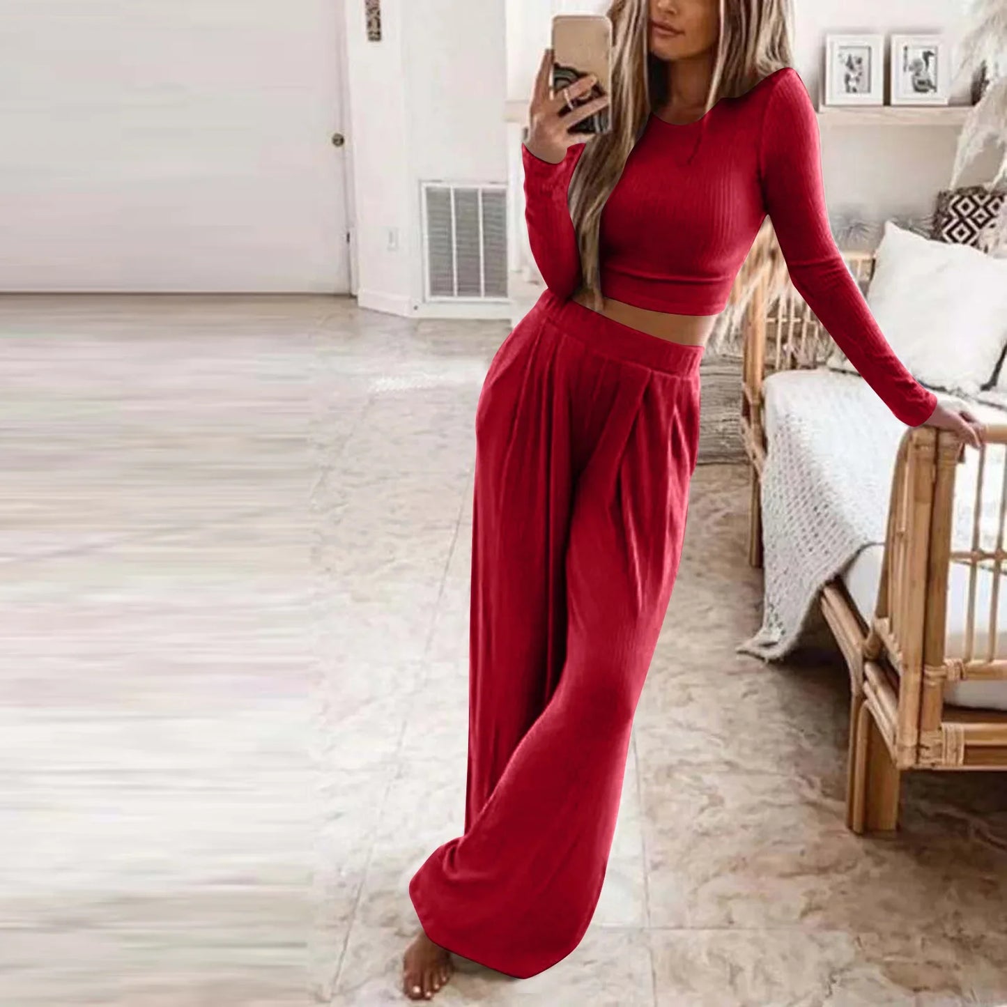 Autumn Winter Sleepwear Pajamas for Women Long Sleeve Top + Long Pants Casual Tracksuit Pijama Women's Home Clothes Pajama Sets