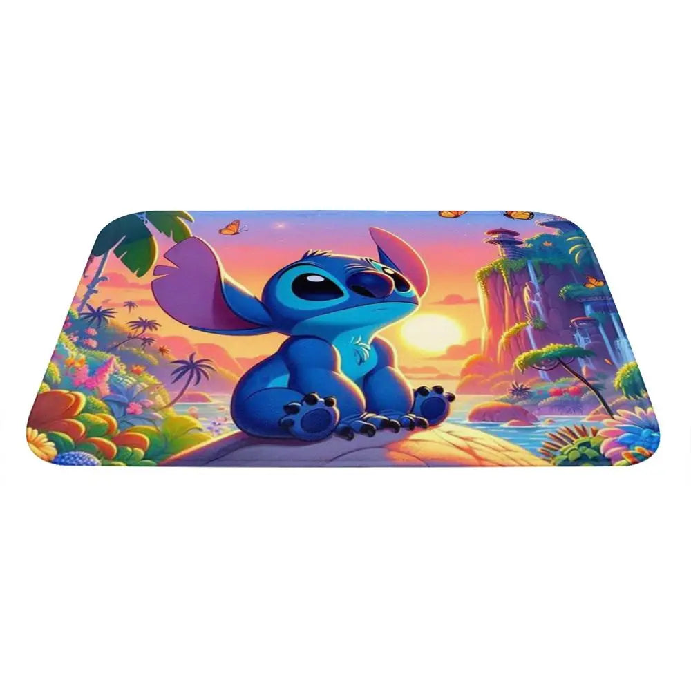 Custom Cartoon Stitch Floor Door Kitchen Bathroom Mat Anti-Slip Outdoor Doormat Bedroom Balcony Entrance Rug Carpet Footpad