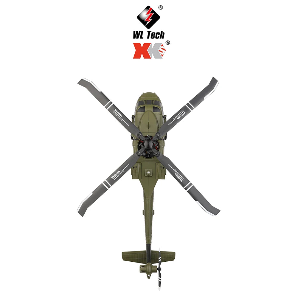 Wltoys K170 RC elicopter UH-60L 4 canale telecomandă elicoptere fără perii cu giroscop și lumină LED durabilă avion jucărie