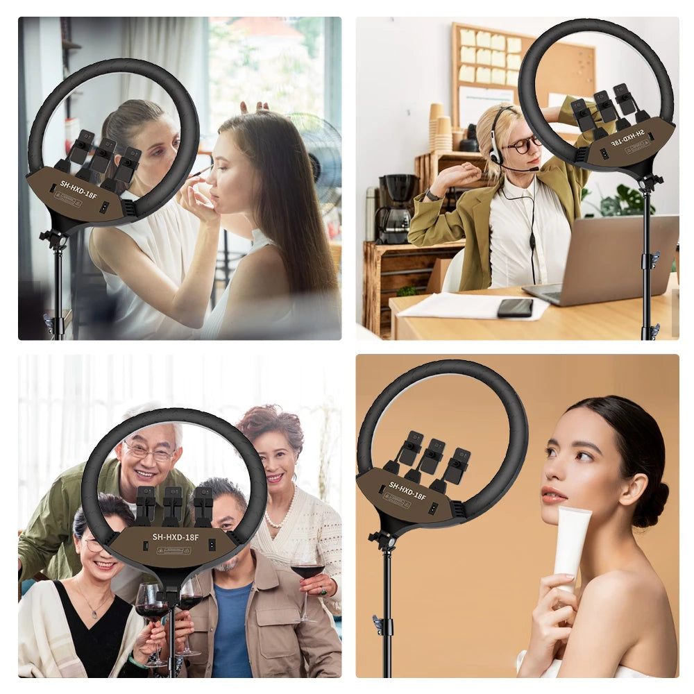 SH Upgrade 18inch Ring Light Selfie LED Video Lamp With Tripod Stand Phone Clip For YouTube Live Light Photo Photography Studio