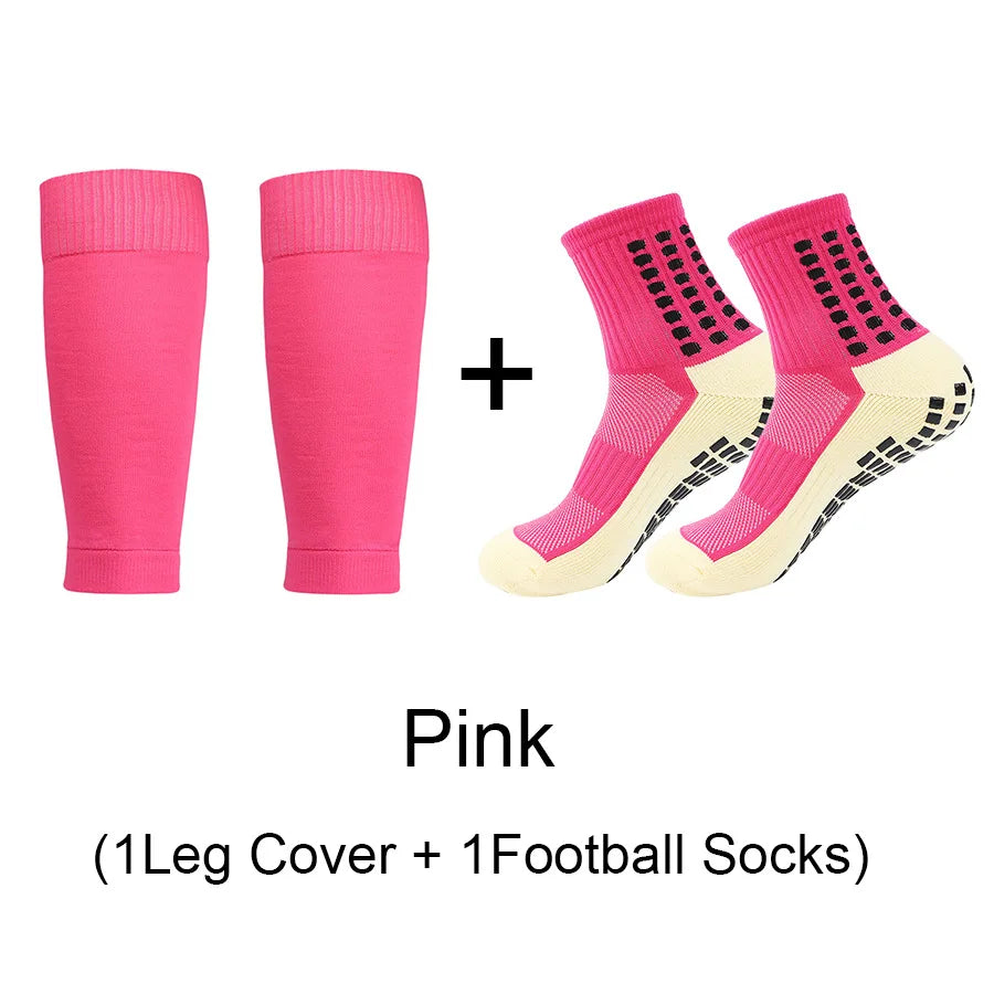 Set de șosete de fotbal Eelhoe Grip - 2 perechi, antiderapante, până la genunchi