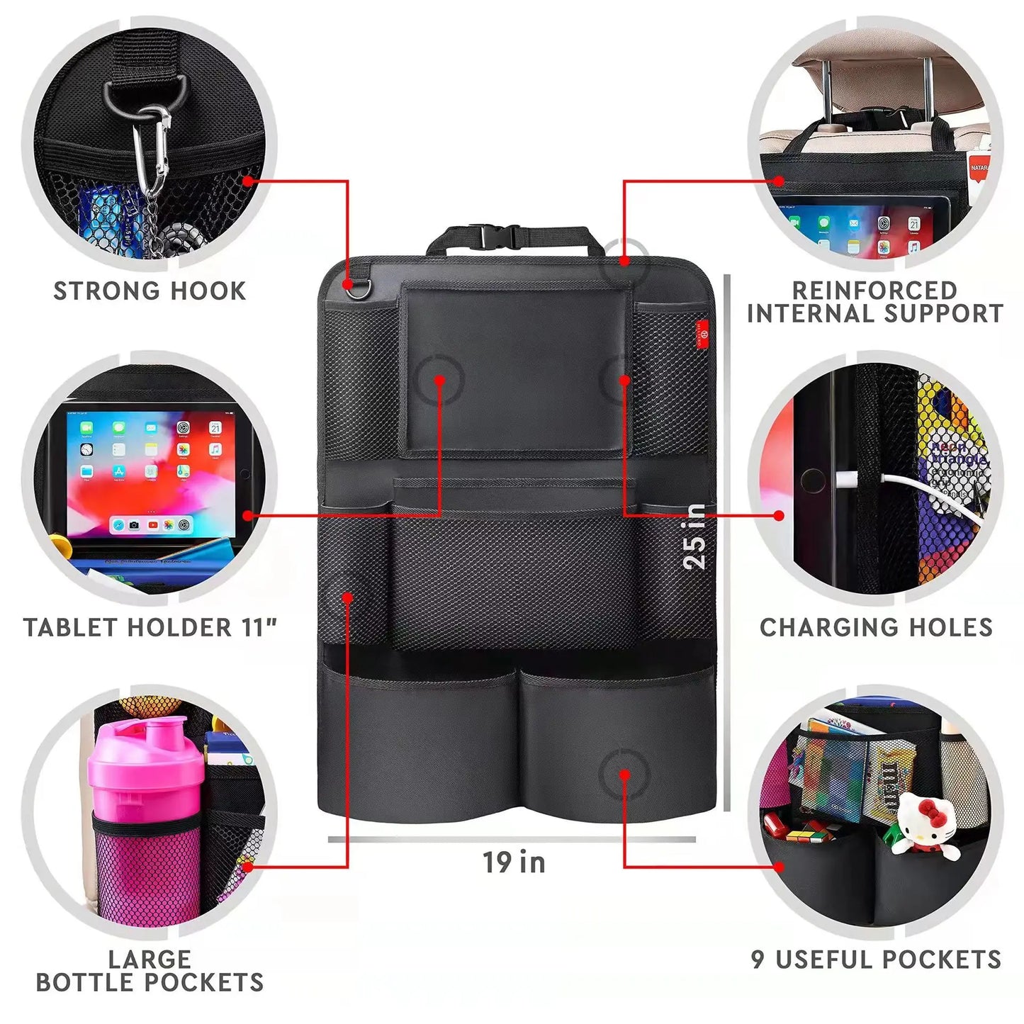 Car Seat Backrest Storage Bag