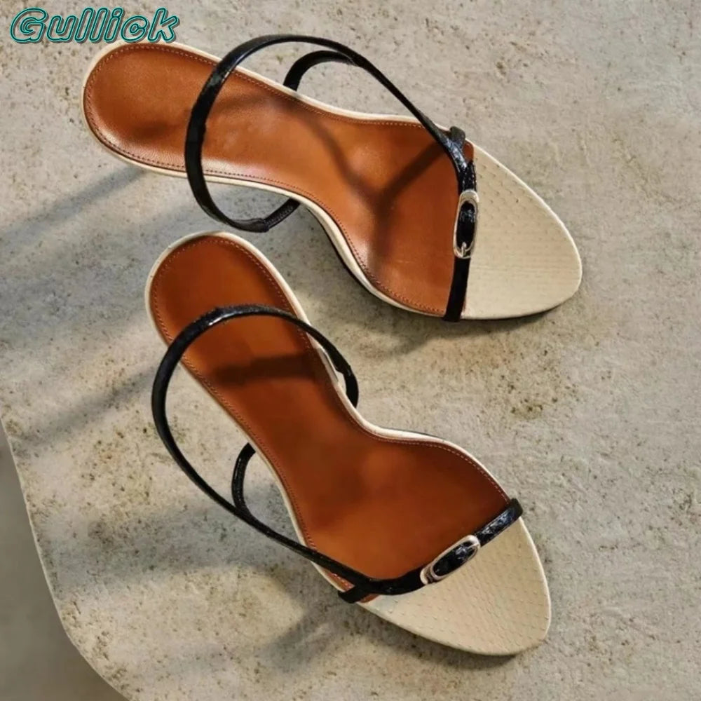 Slingback Strappy Open Toe Sandals Metal Stylish Stiletto High Heels Buckle Strap elegant 2024 Women Luxury Summer New Tends