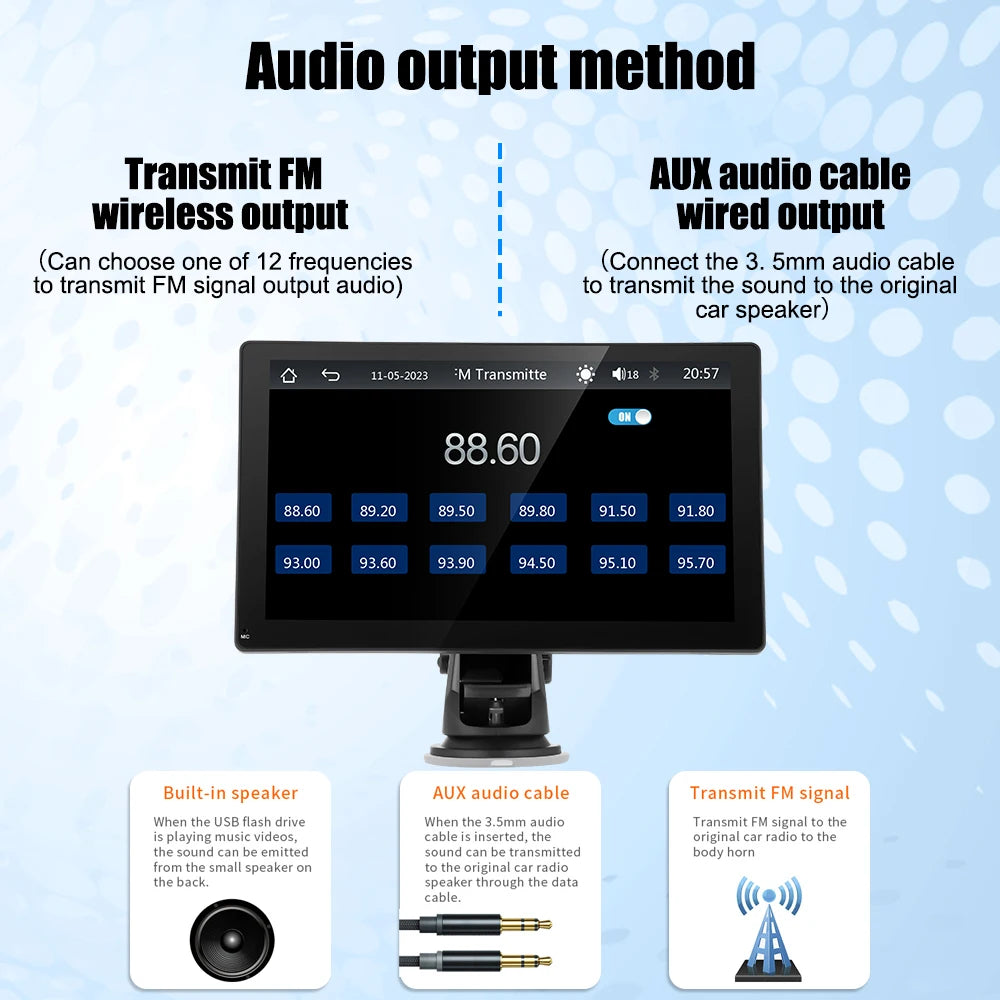 Autoradio 2025: Universal 9" Kabelloses Apple CarPlay Android Auto Bluetooth GPS FM AUX Multimedia-System