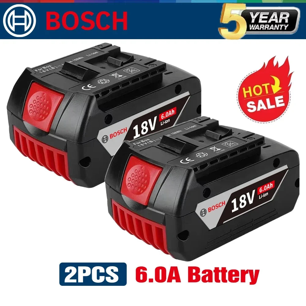 Original Bosch 18V 6.0AH rechargeable lithium-ion battery for BAT609 BAT609G BAT618 BAT618G 3601H61S10🔋🔋
