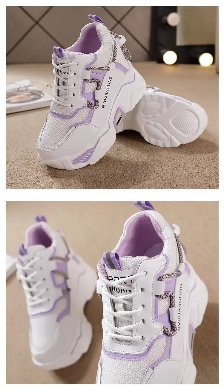Sneakers Women Sports Shoes Platform Mesh Breathable Vulcanized Shoe Wedge Casual Comfort Woman Summer Zapatos Mujer2024