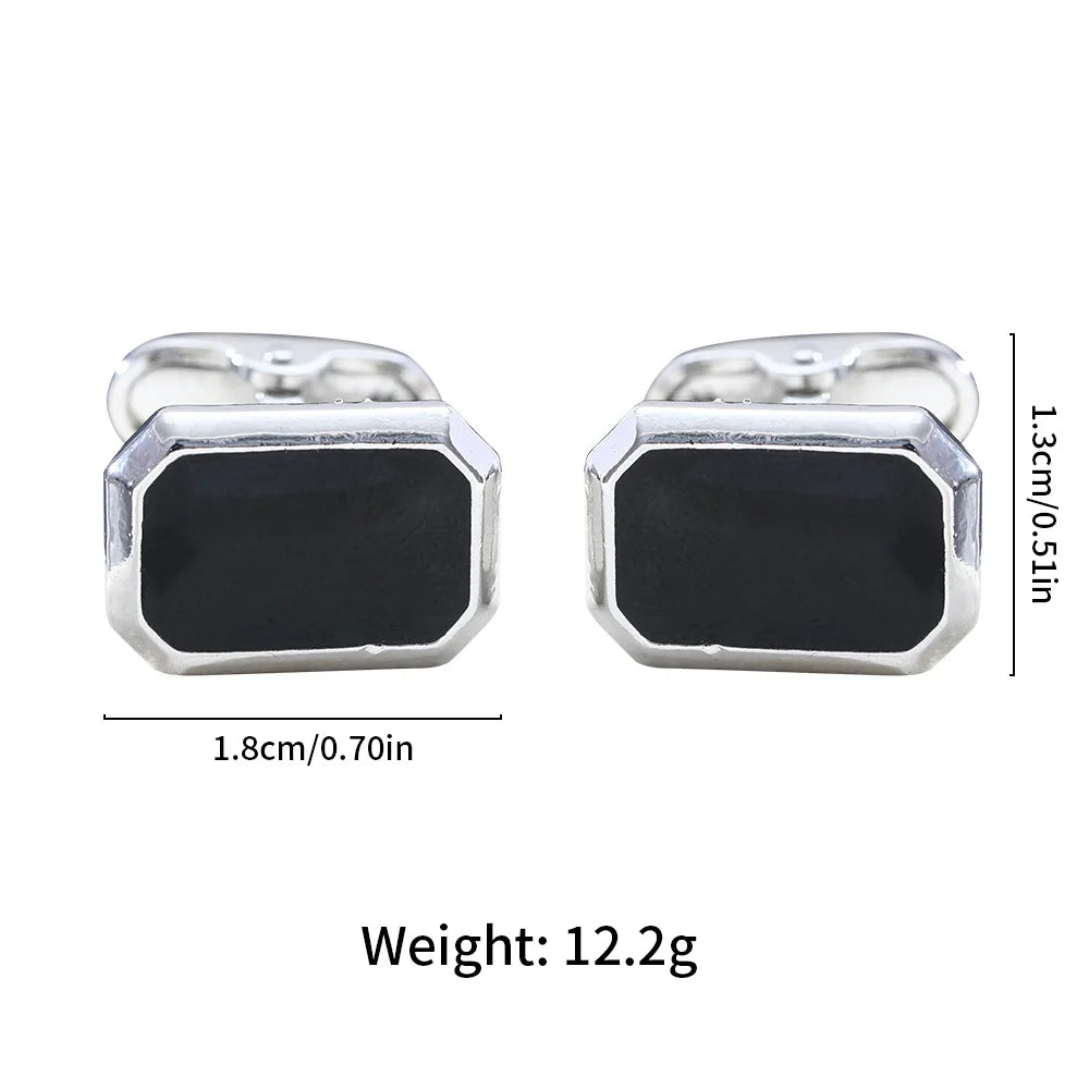 Locus Amazing Quadrat Manschettenknöpfe - Silber 12mm