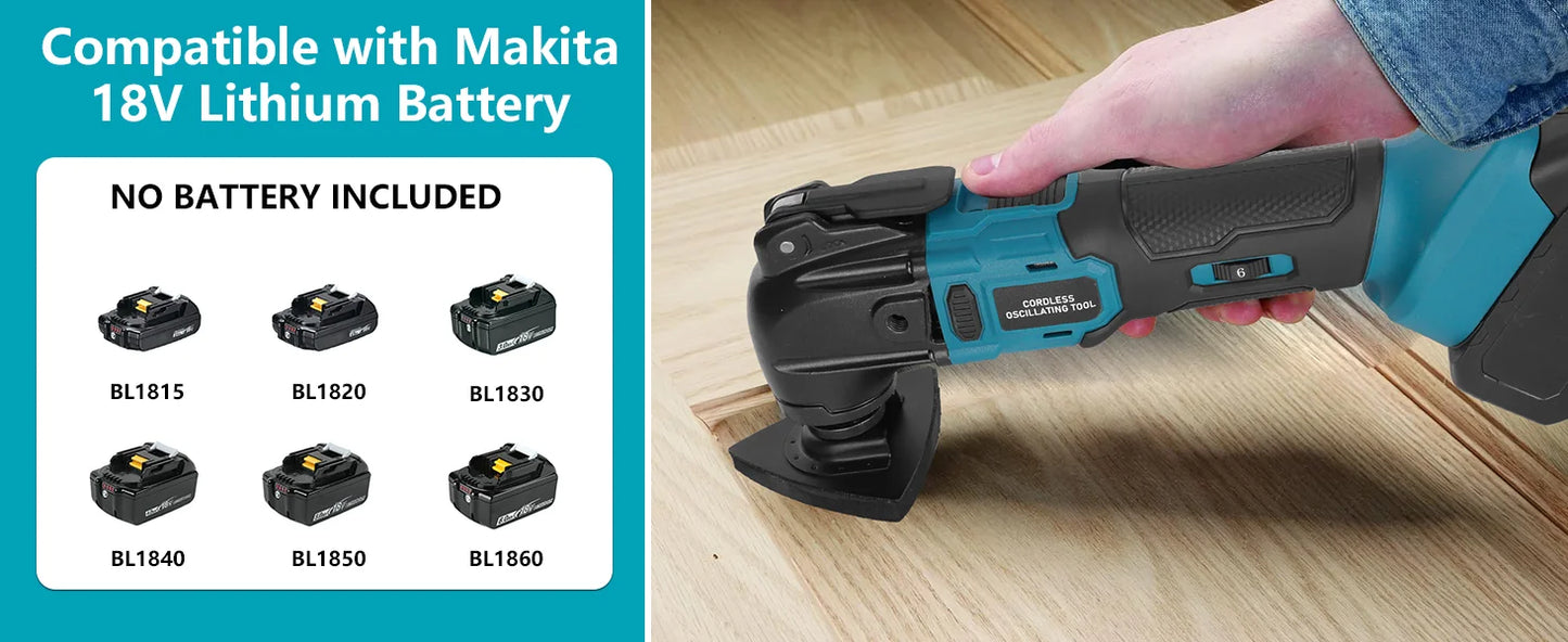 Multifunction Tool for Makita 18V Li-Ion Battery, Multimaster 6 Adjustable Speeds (Batteries Not Included)