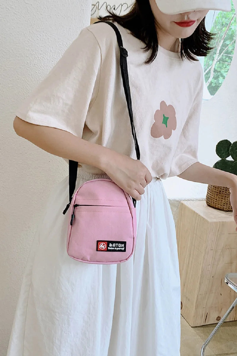 Canvas-Tasche 2025: New Fashion Crossbody Women's - Mobile Canvas Student Versatile Outdoor Sports Mini Collection