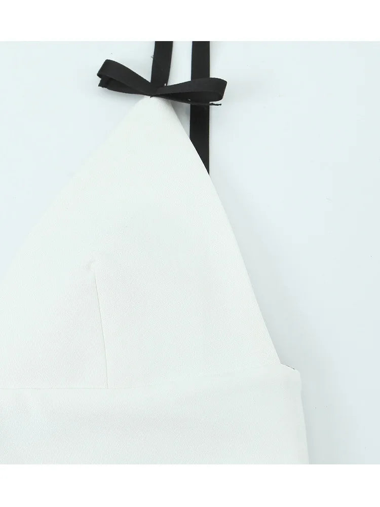 Elegant Women Dresses with Bow Mini Dress Outfits Backless Sleeveless Fashion Summer Suspenders Dresses 2024 High Street