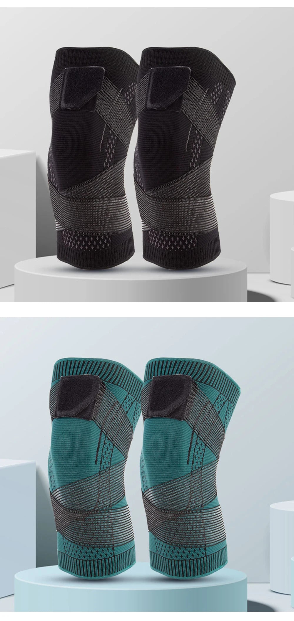 Sport Knieschoner Herren Damen - Druckbeaufschlagt Elastische Knie Pads Support - Fitness Ausrüstung Basketball Volleyball Bandage Protektor