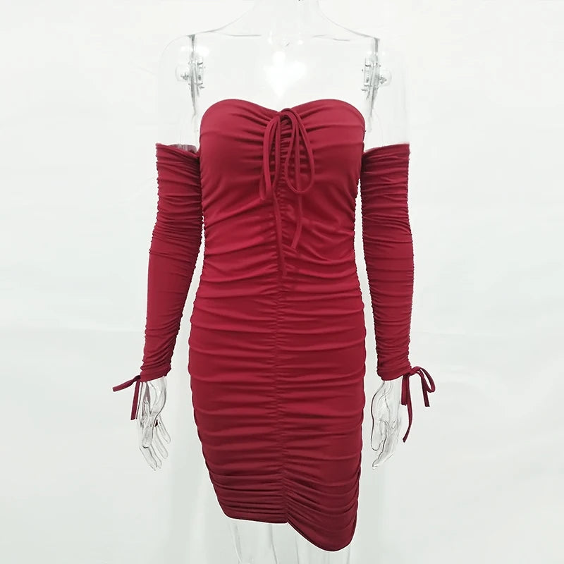 Arctic Cat Bodycon Off-Shoulder - Viskose, Elastisch, Lang