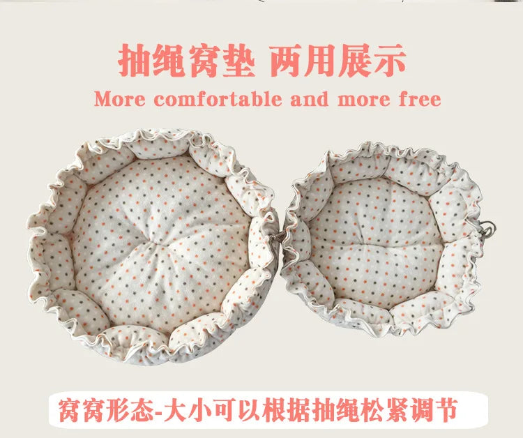 Rundes Katzen Bett 2025 - Plüsch Haus Langes Haustier Bett - Katzen Kissen Hunde Matte Warm Home Waschbar Hunde Sofa Weich Pet Accessories