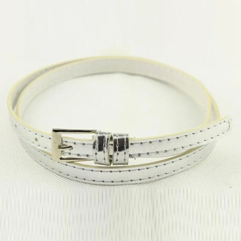 Women Belts New PU Leather Candy Color Metal Buckle Belt Girls Dress Jean Pants Waistband Belts for Lady Luxury Brand Belts