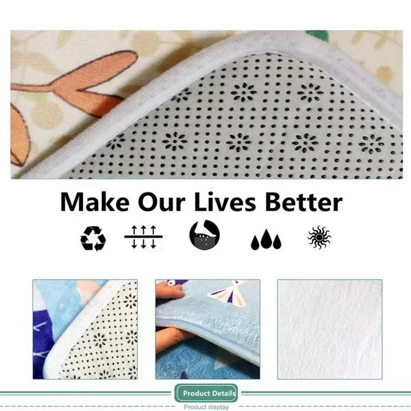 Star Stitch Cartoon HD Printed Round Carpet for Living Room Bedroom Rugs Camping Picnic Mats Flannel Anti-Slip Rug Yoga Mat Gift