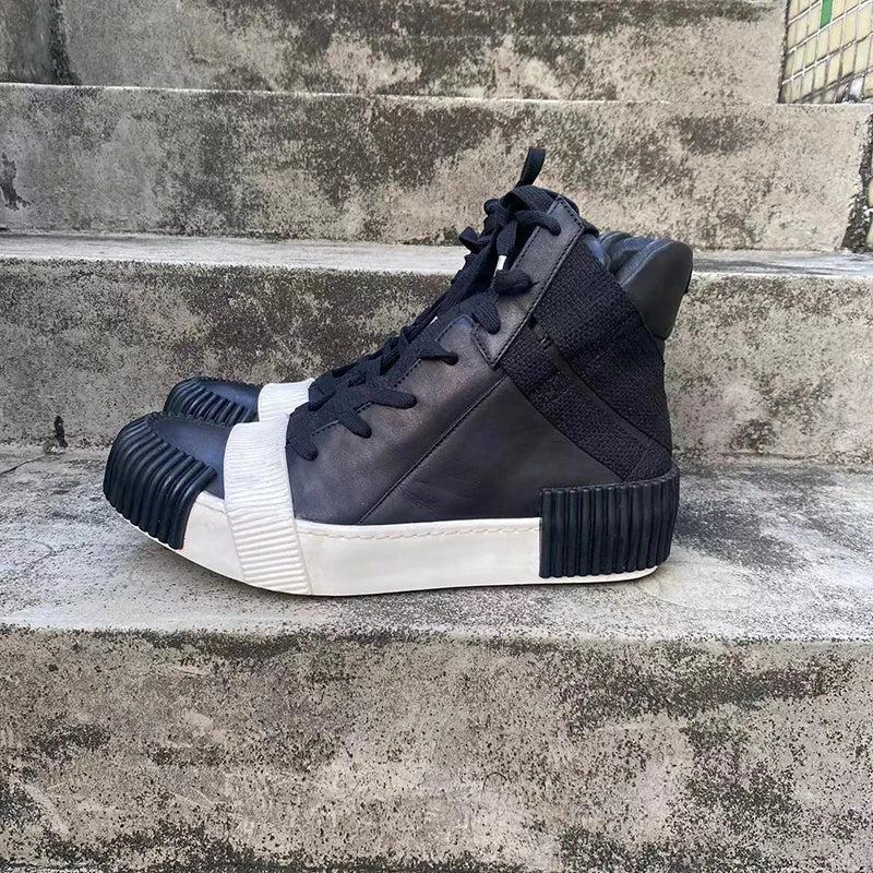 Ghete Black Street Original Design Goodyear Patchwork - Parte superioară din piele, talpă din cauciuc, mărimi 40–46