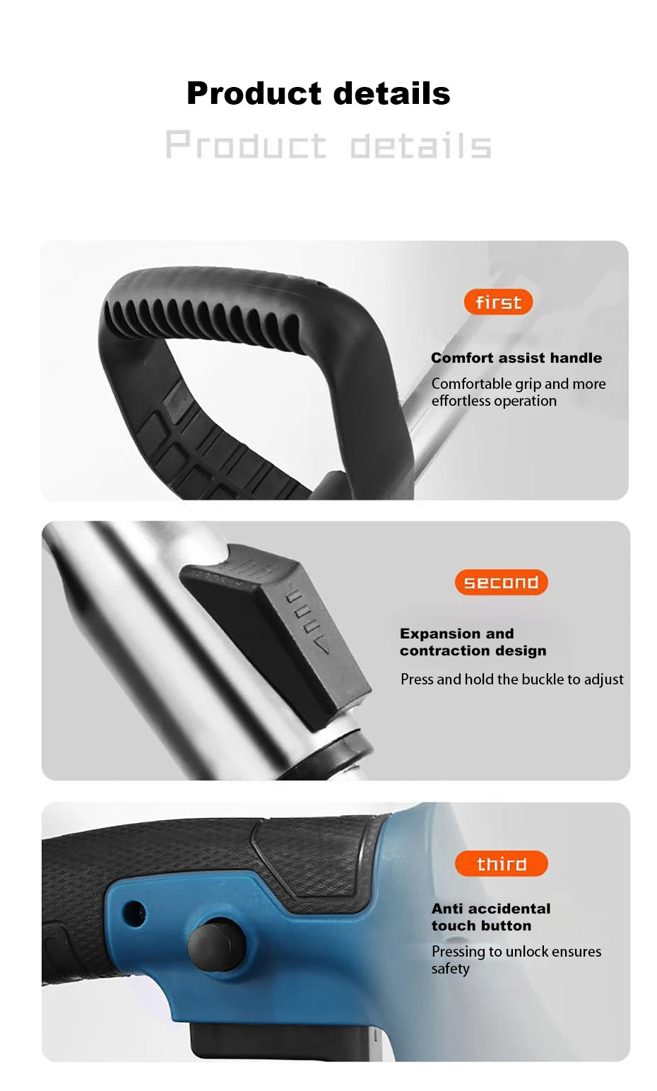 Small Household Cordless Lawn Mower Rechargeable Lawn Mowing Machine Electric Trimmer Garden Tools for Makita (Without battery)