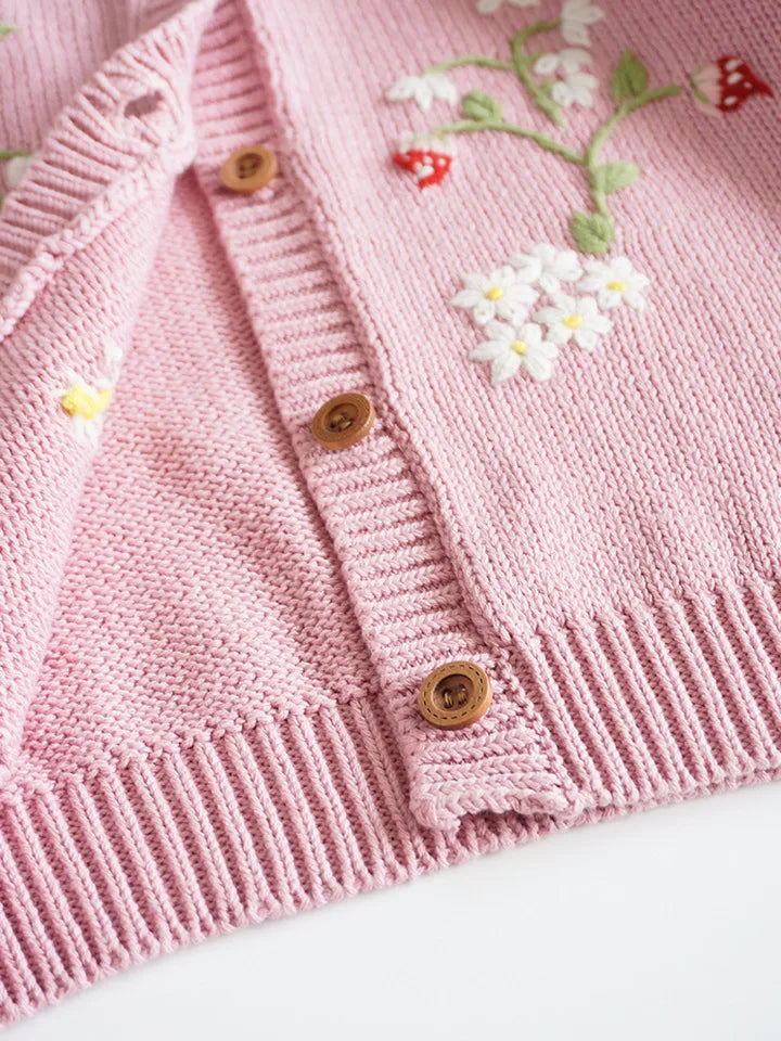 Deer jonmi Gestrickter Pilz-Pullover - Baumwolle Vollärmel