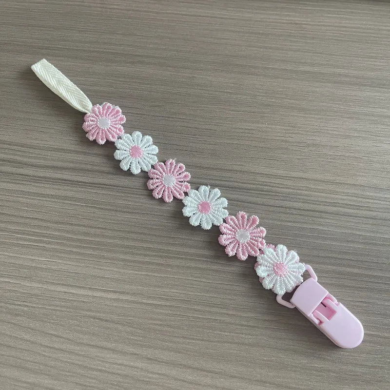 Cleme pentru suzetă Little Daisy pentru bebeluși, lanț pentru suzetă, suport pentru mameloane, pentru mameloane, fete mici, cadou pentru duș pentru bebeluși, accesorii pentru bebeluși