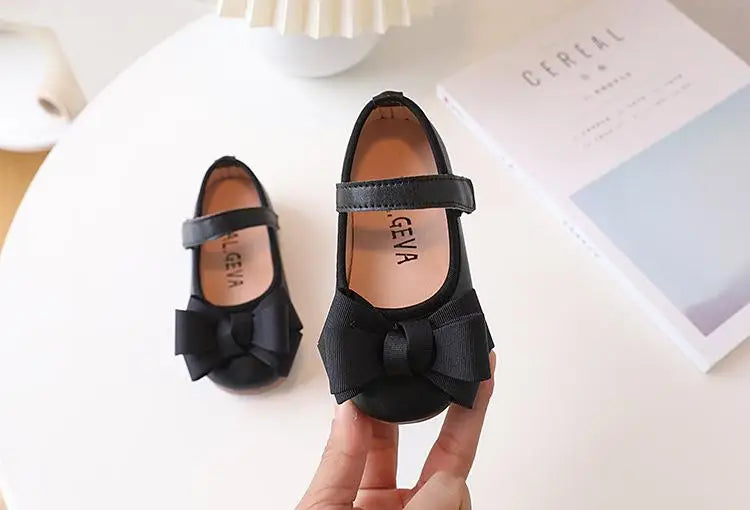 Mädchen Leder Schuhe 2025 - Süße Prinzessin Schleife Einzelschuhe - Frühling Herbst Casual Flats Weiche Sohle