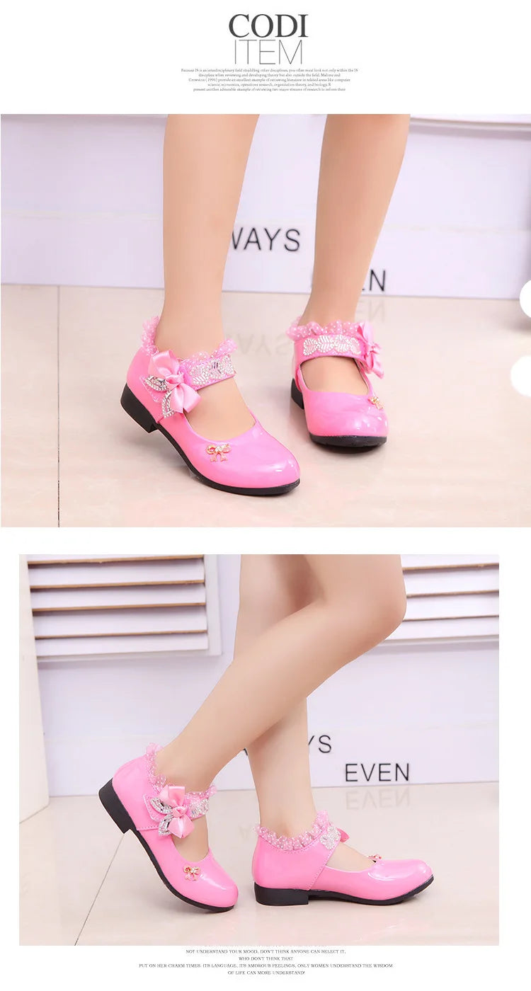 Mädchen Prinzessin Schuhe 2025 - Frühling Mode Lackleder Hochzeitsschuhe - Weiße Mary Janes Tanzschuhe Fee Dame