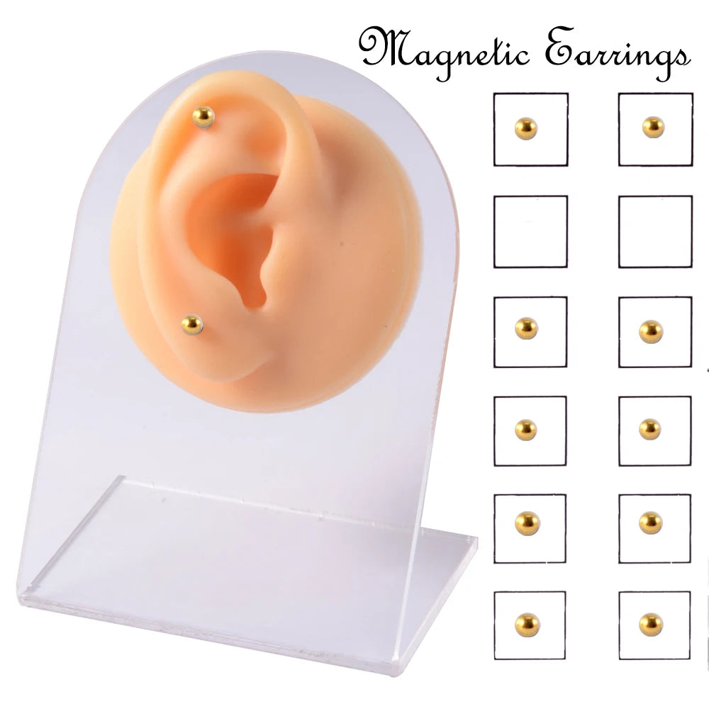 Set de 12 piercing-uri magnetice false Luna - fără piercing