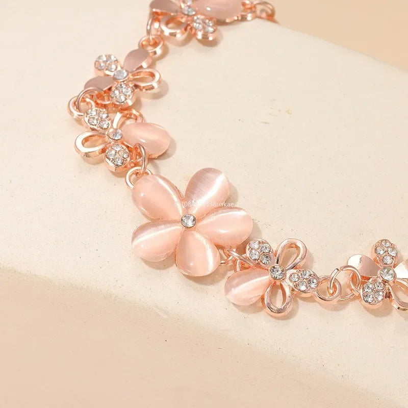 Damen-Armband 2025: Shining Rhinestone Bracelet Women Sparkling Rhinestone Flower - Bracelet Elegant Women's Wristband with For Girls Gifts Collection