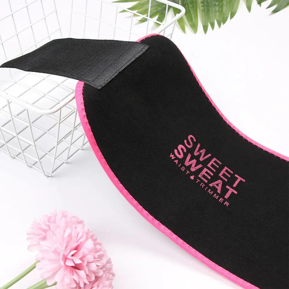 SWEET SWEAT Women Slimming Belt Fitness Corset Waist Support Adjustable Sweat Waist Trainer Body Shaper Lumbar Belt